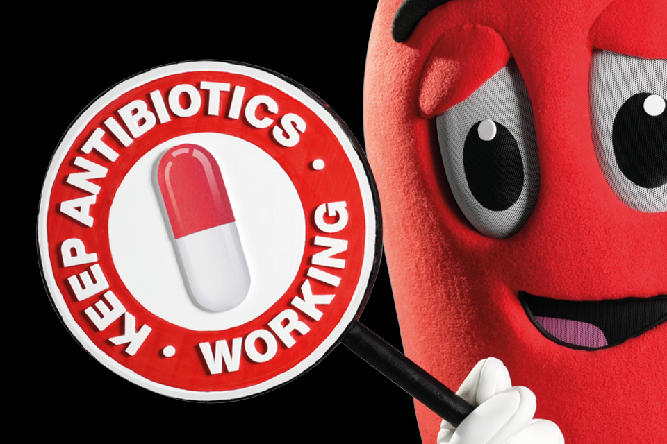 Campaign mascot Andi Biotic reminds us to Keep Antibiotics Working